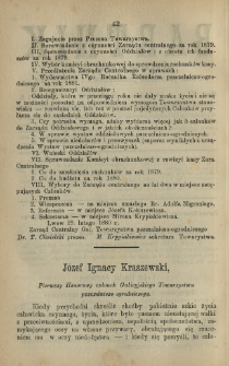 J&oacute;zef Ignacy Kraszewski, Pierwszy Honorowy członek Galicyjskiego Towarzystwa pszczelniczo-ogrodniczego