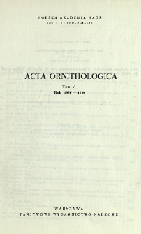 Acta Ornithologica ; t. 5 - Spis treści