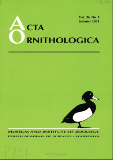 Proceedings of the Second Meeting of the European Ornithologists' Union, Gdańsk-Poland, 15-18 September 1999. Part 1