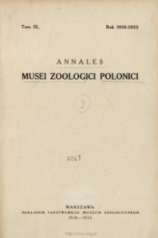 Annales Musei Zoologici Polonici ; t. 11
